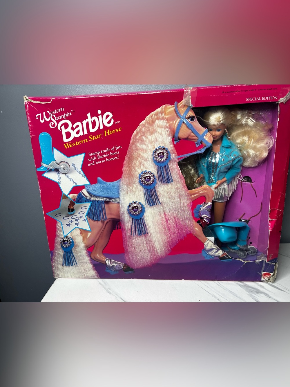 1993 Western Stampin’ Barbie & Western Star Horse NRFB Sealed Mattel